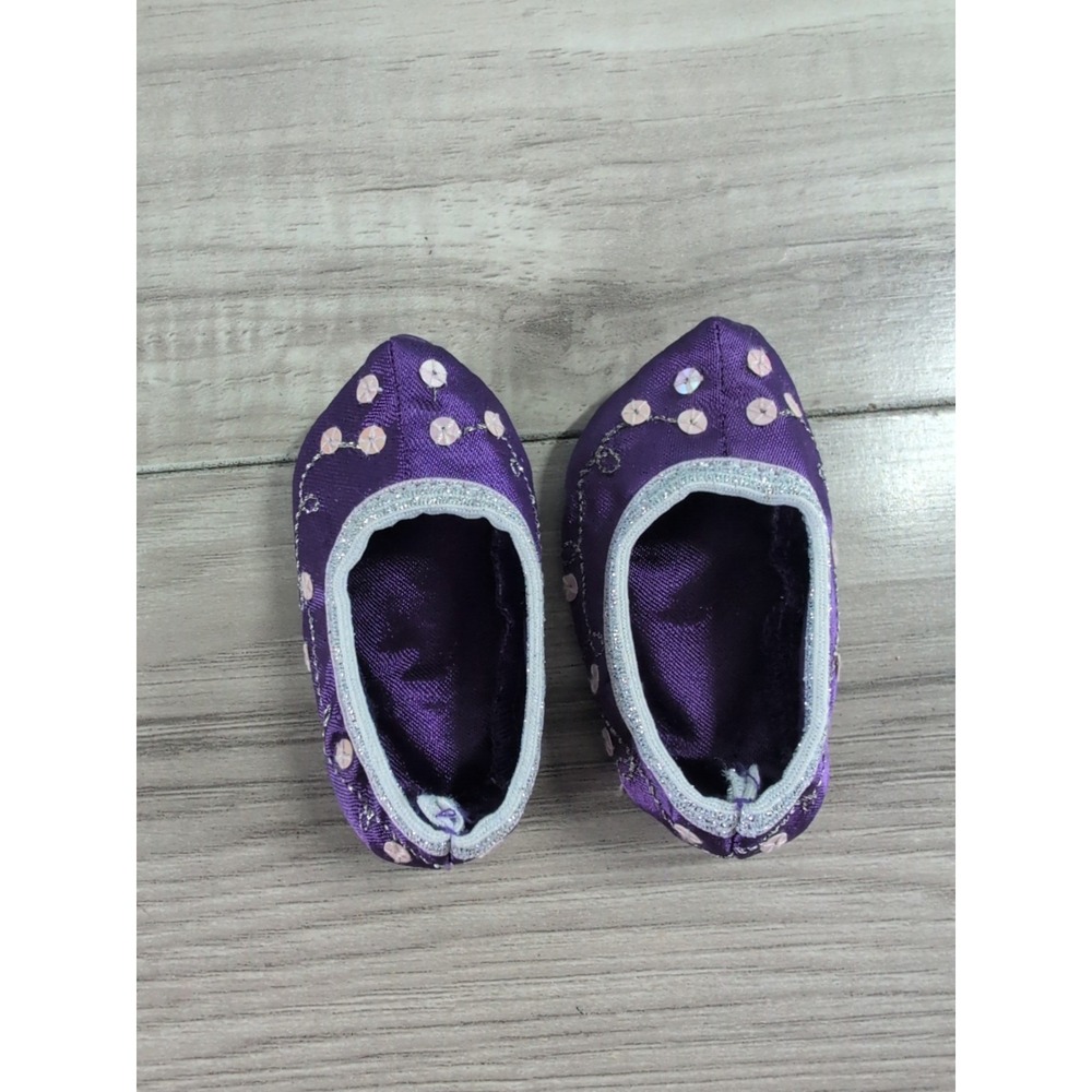 American Girl Paisley Print PJs Dance Satin Slipper Purple Sequin